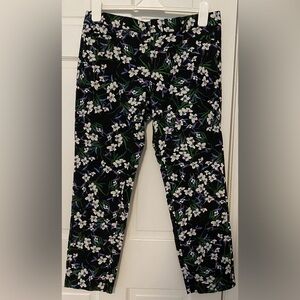 Banana Republic Sloan Floral Print Trousers Sz 8